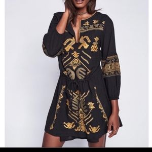 Free People Anouk Mini Dress with Embroidery